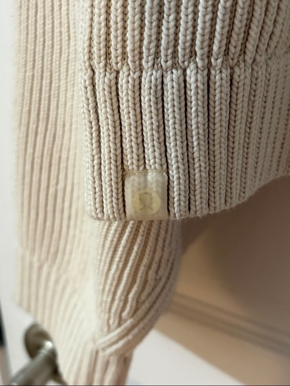 Lululemon Cotton-Blend Crewneck Cardigan L/XL Bone - Picture 5 of 10